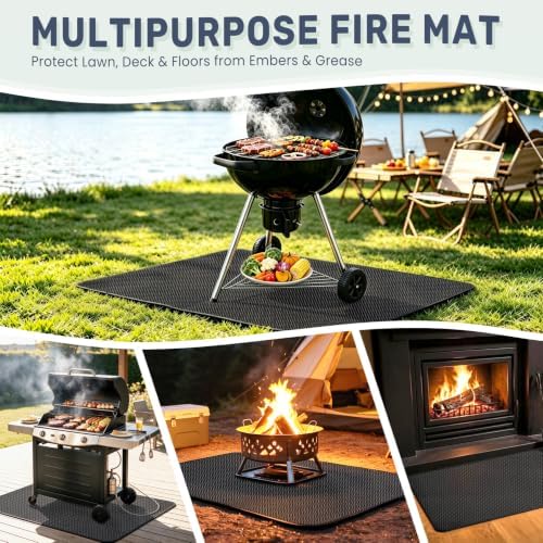 48"x30" Under Grill Mat, Fireproof Grill Mats for Outdoor Grill Deck Protector, Large Heat Resistant & Waterproof BBQ Mat, Reusable Floor Rug Pad for Blackstone, Smoker and Patio - Image 3