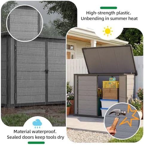 U-MAX Resin Outdoor Storage Cabinet, 23 Cu.Ft Horizontal Box with Base - Image 3