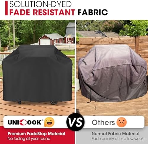 Unicook Waterproof Grill Cover, Heavy Duty Fade Resistant, 60 Inch, Black - Image 3