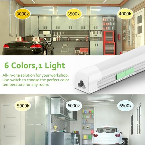 Dimmable LED Shop Lights 4FT,30W 4500LM,6CCT Tunable,Plug-in Garage Lights - Image 4