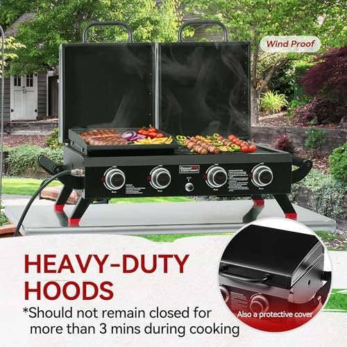 Royal Gourmet 4 Burner Propane Gas Grill and Griddle Combo with Hood - Image 6