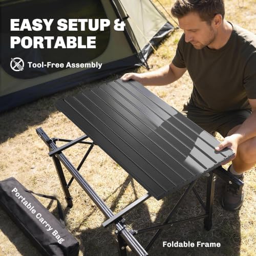 Outsunny 3ft Portable Camping Table Storage Bag Aluminum Lightweight Black - Image 7
