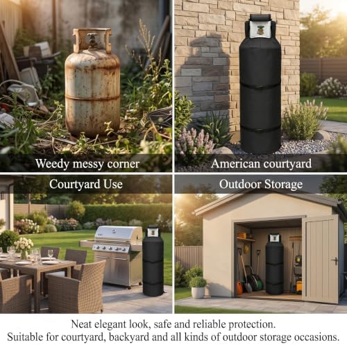 100 lb Propane Tank Cover 48.5", Heavy Duty 600D Waterproof Cylinder Cover - Image 7