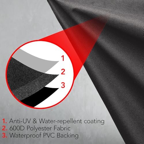 GrillTough Heavy Duty BBQ Grill Cover for Outdoor Grill, 60 Inch Charcoal - Image 3