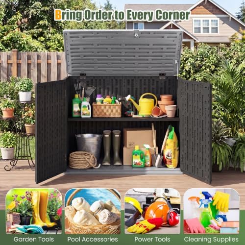 Tangkula 20 Cu.Ft Large Outdoor Storage Cabinet w/Adjustable Shelf - Image 5