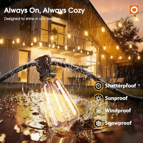addlon 400FT(50*8) Outdoor String Lights with Remote LED Edison Waterproof - Image 3