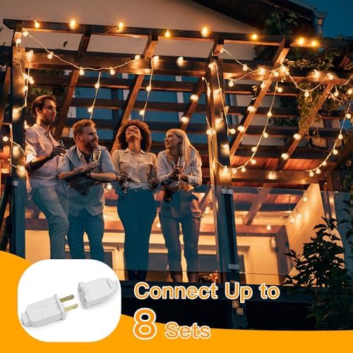 Ollny Outdoor String Lights, 100FT LED Patio Lights Waterproof White Wire - Image 5