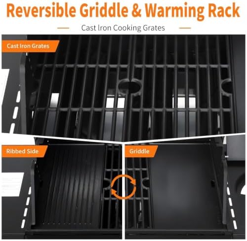 4-Burner Propane Gas BBQ Grill with Side Burner for Outdoor BBQ - Image 5