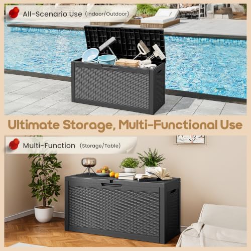 KAMABOKO 80 Gallon Outdoor Storage Box Waterproof Deck Box for Patio - Image 6