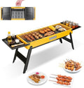 Portable Charcoal Grill, Small Stainless Steel Camping Tabletop BBQ Grill with Foldable Side Shelves, Compact Tabletop Barbecue with Carry Handle for Outdoor Picnic Backyard Beach Travel by Unknown