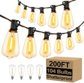 Brightever 200FT Outdoor String Lights 104 Bulbs, 2200K Amber Lights by Brightever