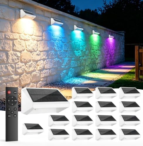 Fence Lights Solar Powered with Remote 16 Pack, IP65 Waterproof by Unknown