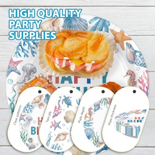 168Pcs Seashell Ocean Birthday Supplies for Summer Birthday Serves 24 - Image 4