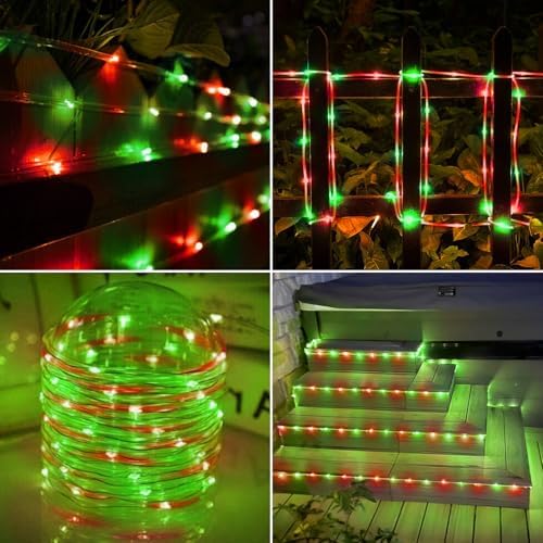 Solar Rope Lights, 33ft 100LED Solar String Lights, 8 Modes, Waterproof - Image 6