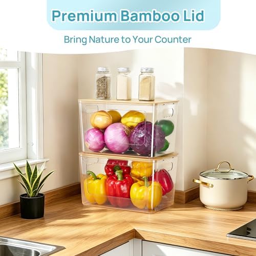 Vtopmart 2 Pack Trash Bag Holder with Bamboo Lid, Garbage Bag Dispenser - Image 6