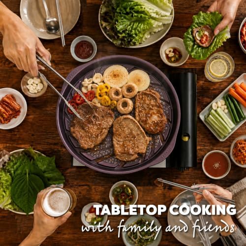 TECHEF - Stovetop Korean BBQ Non-Stick Grill Pan with Agni Portable Gas Stove Burner, Made in Korea (Essential KBBQ Set) - Image 2