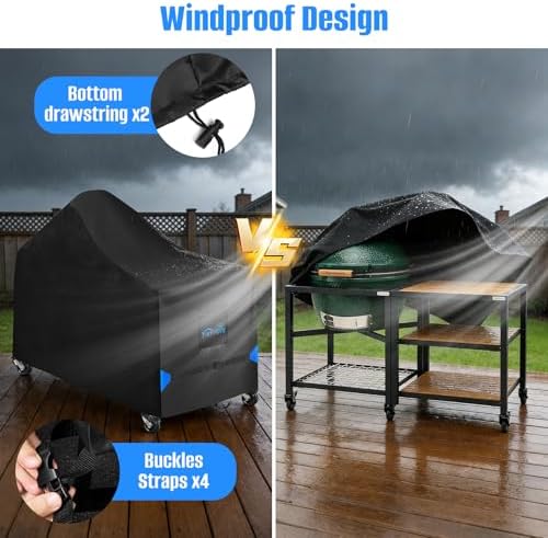 60 Inch Grill Cover for Kamado Ceramic Grills Heavy-Duty 600D - Image 6