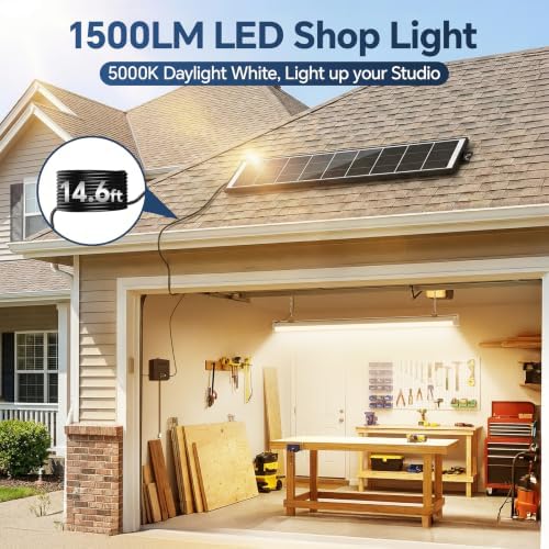 Solar Shed Light with Pull Cord, 1500LM LED Bars,5000K 1-Pack - Image 2