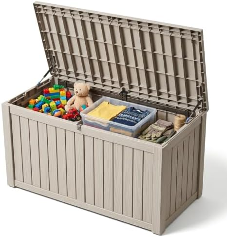 Outdoor Storage Box,180 Gallon Waterproof Deck Box [Upgraded 3.0] by GraceYourYard