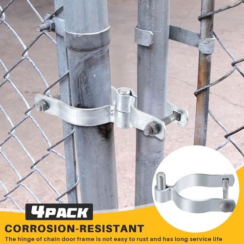 Hicarer 4 Pcs Chain Link Post Gate Hinge 3"[2 7/8" OD] X 5/8" Galvanized - Image 6