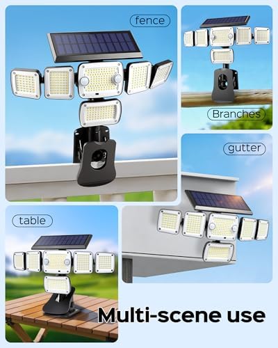 Solar Flood Lights Outdoor,5000LM Clip on Solar Lights with Motion Sensor - Image 4