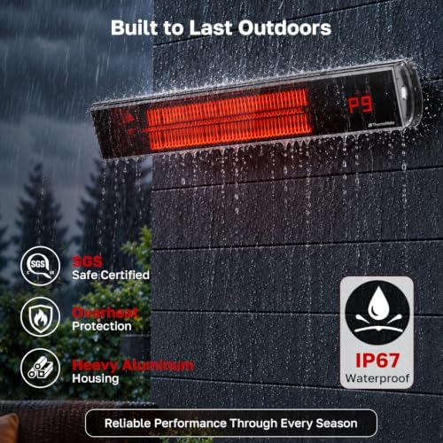 ThermoMate Electric Infrared Patio Heater 1500W Low Glare - Image 5