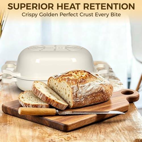 Wildone Enameled Cast Iron Dutch Oven Pot with Lid, Oval Bread Oven - Image 5