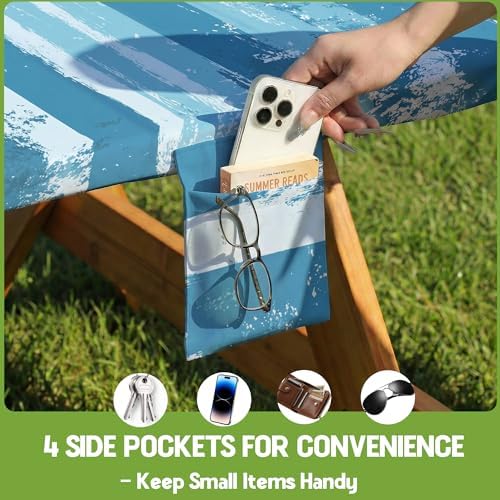 Picnic Table Cover with Bench Covers Elastic Table Cloth Cool Fun Unique Ideas Birthday Party Christmas Xmas Mother Valentine's Day Camping Gifts for Camper RV Owner Camping Lovers Women Mom Adult - Image 5