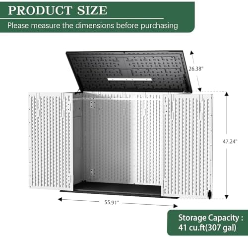 Outdoor Storage Shed Resin Waterproof Storage Cabinet for Patio Garden - Image 2