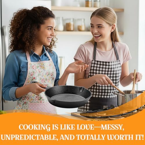 Vesici 4 Pcs Cast Iron Skillet Frying Pans with Drip-spouts Circle Non-stick Frying Skillet Omelette Pan Safe Healthy Cookware for Home Barbecue Kitchen Party Restaurant Catering Service (6.3 Inch) - Image 7