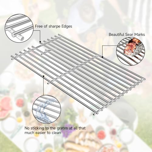 2pcs Stainless Steel Cooking Grates for Weber, 17.5'' x 20.4'' - Image 4