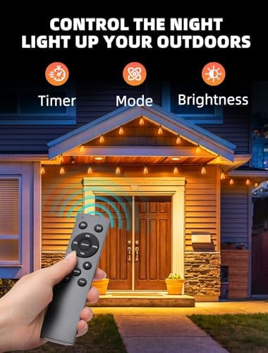 Outdoor Patio String Lights: 200Ft 60M Outside Waterproof Light - Remote Dimmable ST38 Shatterproof Bulb Connectable Hanging Outdoor Electric Lighting - Backyard Yard Gazebo Porch Party - Image 2