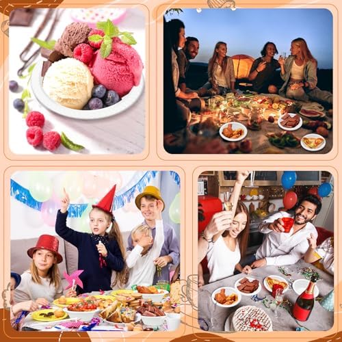 24 Pack 12 oz Disposable Plastic Bowls Dessert, Ice Cream, Salad, Soup Serving Cups for Party, Picnic, Food Snacks (White) - Image 7