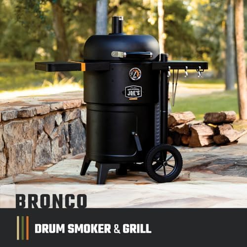 Oklahoma Joe's Bronco 18 in. Heavy Duty Charcoal Drum Smoker and Grill with 284 sq. in. Cooking Area in Black - Image 2