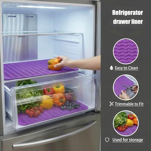 MicoYang Silicone Dish Drying Mat — Quick-Dry Ridges Counter & Sink Pad, Heat-Resistant Trivet to 450°F, Non-Slip & Dishwasher Safe, Roll-Up Storage, 18 Colors & 9 Sizes (Purple, 16"×12") - Image 5