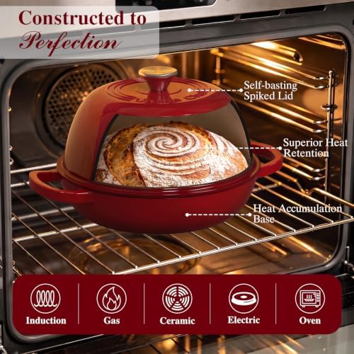 Umite Chef 6QT Enameled Dutch Oven for Sourdough Starter Kit - Image 3