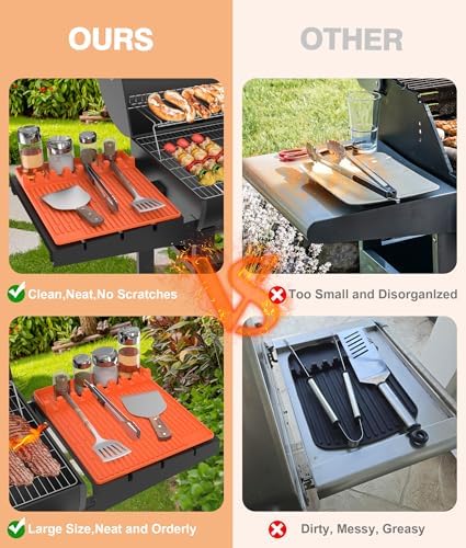Silicone Grill Mat for Blackstone Griddle Accessories, 8-Slot Tool Mat - Image 6