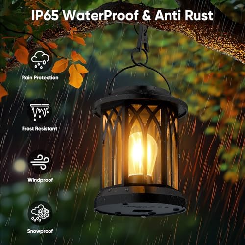 Hanging Solar Lanterns Outdoor Waterproof: 2 Pack Garden Lantern Decorative - Image 2