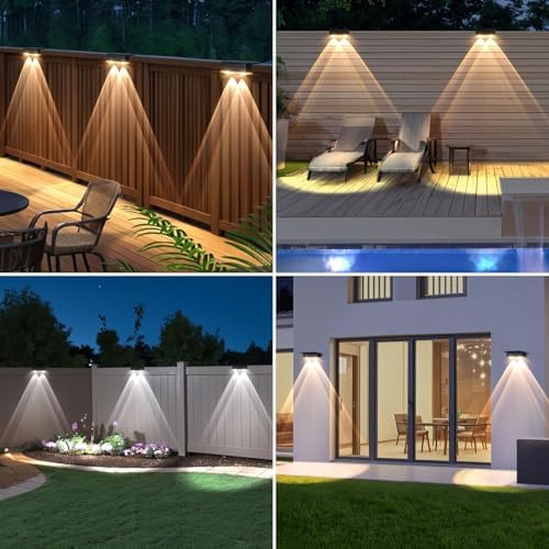 Solar Fence Lights Outdoor - 3 Color Modes(3000K/4000K/6000K), IP55 Waterproof Solar Lights, Fence Light Solar Powered for Outside, Backyard, Railing, Steps, Patio and Wall Lighting (2PK) - Image 7