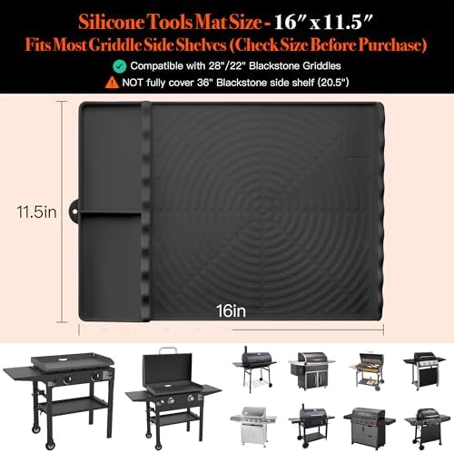 Silicone Grill Mat for Blackstone Griddle Accessories (Black) - Image 6