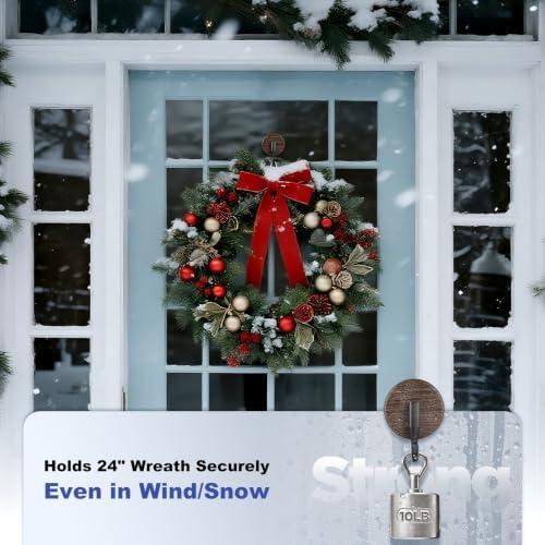 OUTXE Wreath Hanger for Front Door, Upgraded Suction Cup Reef Hook - Image 2
