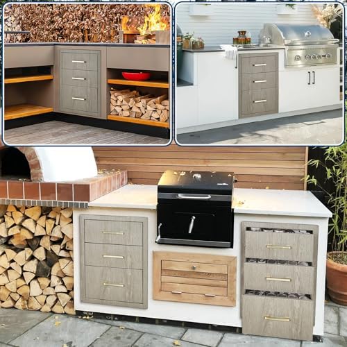 Takywep Kitchen Storage Drawer, Weather-Resistant Three-Layer Unit with Dual Track & Steel Handle for BBQ & Outdoor Use - Image 7
