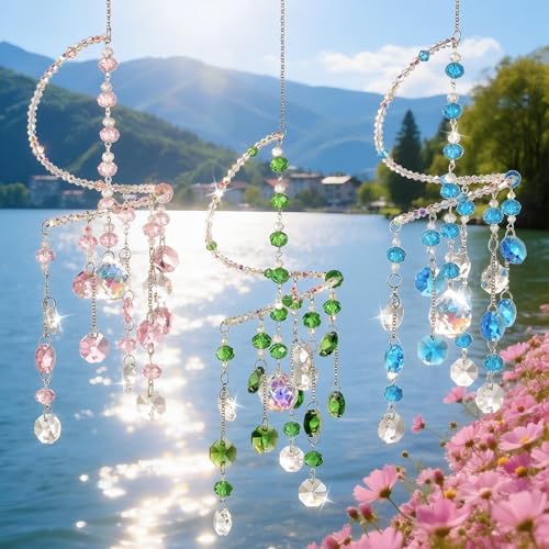 3 Pcs Crystal Suncatchers Wind Chimes, Spiral Sun Catchers Indoor Window - Image 6