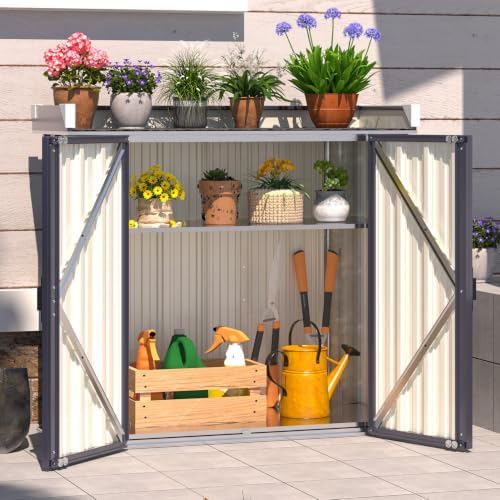 AECOJOY Outdoor Storage Cabinet Waterproof with Floor & Adjustable Shelves by AECOJOY