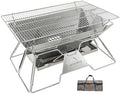 CAMPINGMOON Portable Fire Pit Grill Large 20 Inch Stainless Steel MT-3 by CAMPINGMOON