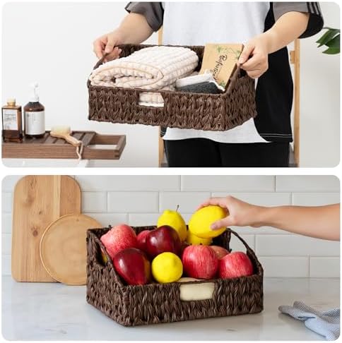 GRANNY SAYS Wicker Storage Baskets, Trapezoid Woven Baskets for Storage - Image 3