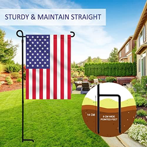 YEAHOME 2PC Premium Garden Flag Stand Holder, Weather-Proof Metal Powder-Coated Flagpole for American, Christmas, Winter, Birthday Flags - Image 2