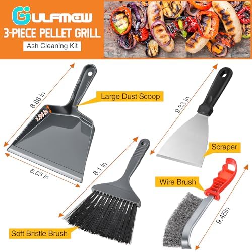4 Piece Pellet Grill Ash Cleaning Kit, Easy to Remove Ash & Grime - Image 2
