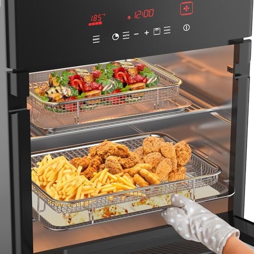 Air Fryer Basket, OPENICE 2 Set Air Fryer Pan and Crisper Tray for Oven - Image 5