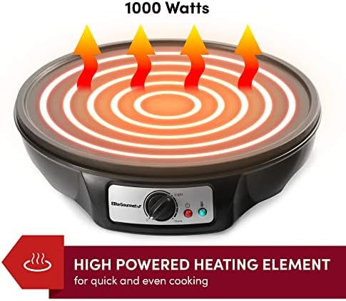Maxi-Matic 12" Electric Crepe Maker & Griddle, Nonstick, Black - Image 2
